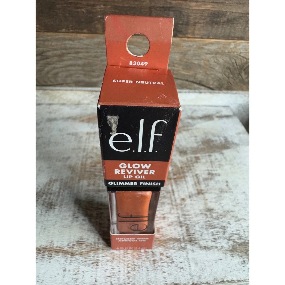 e.l.f. Glow Reviver Glimmer Lip Oil Super Neutral NEW 0.25oz MSRP $14 ELF